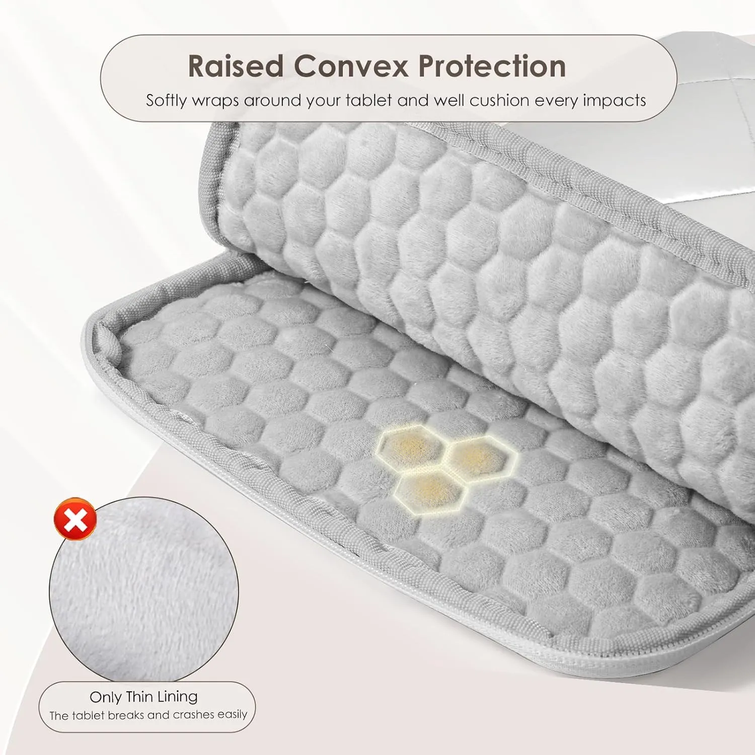 TiMOVO 9-11 Inch Puffy Tablet Sleeve for Women, iPad Carrying Travel Bag Fit iPad 11-inch A16 2025, iPad 10th Gen. 10.9", iPad 10.2", iPad Air 11/Air 5th/4th Gen. 10.9", Galaxy Tab A9 Plus 11", Silver