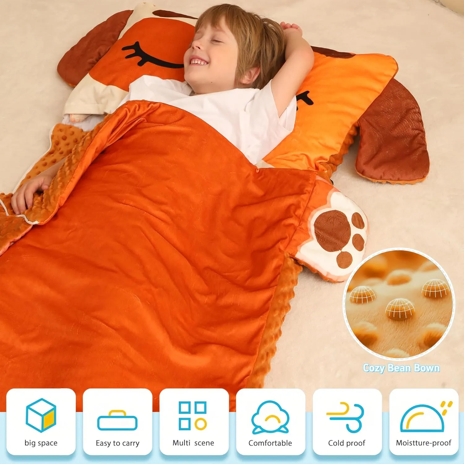 Toddler Nap Mat for Kids Sleeping Mat Napping Mats Slumber Bags Foldable and Portable for Boys Girls Kindergarten Daycare Travel Camping