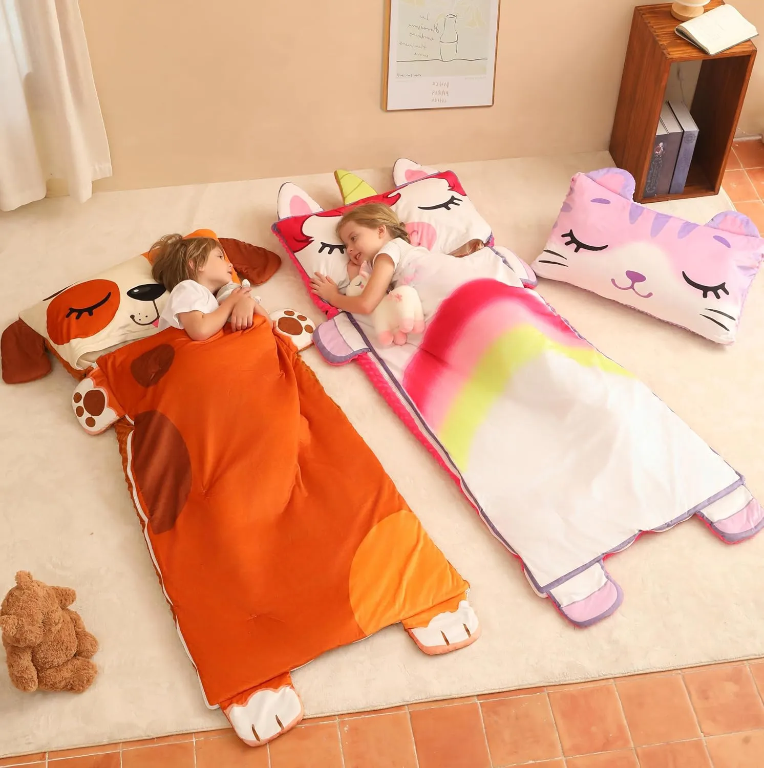 Toddler Nap Mat for Kids Sleeping Mat Napping Mats Slumber Bags Foldable and Portable for Boys Girls Kindergarten Daycare Travel Camping