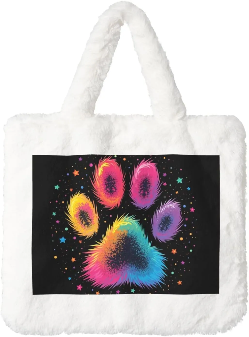 Tote Bag for Women Soft Winter Fluffy Fuzzy Furry Plush Top Handle Purse and Handbag