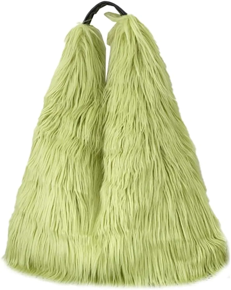 Tote Bags for Women Faux Fur Y2K Hobo Handbag Fuzzy Furry Shoulder Purse