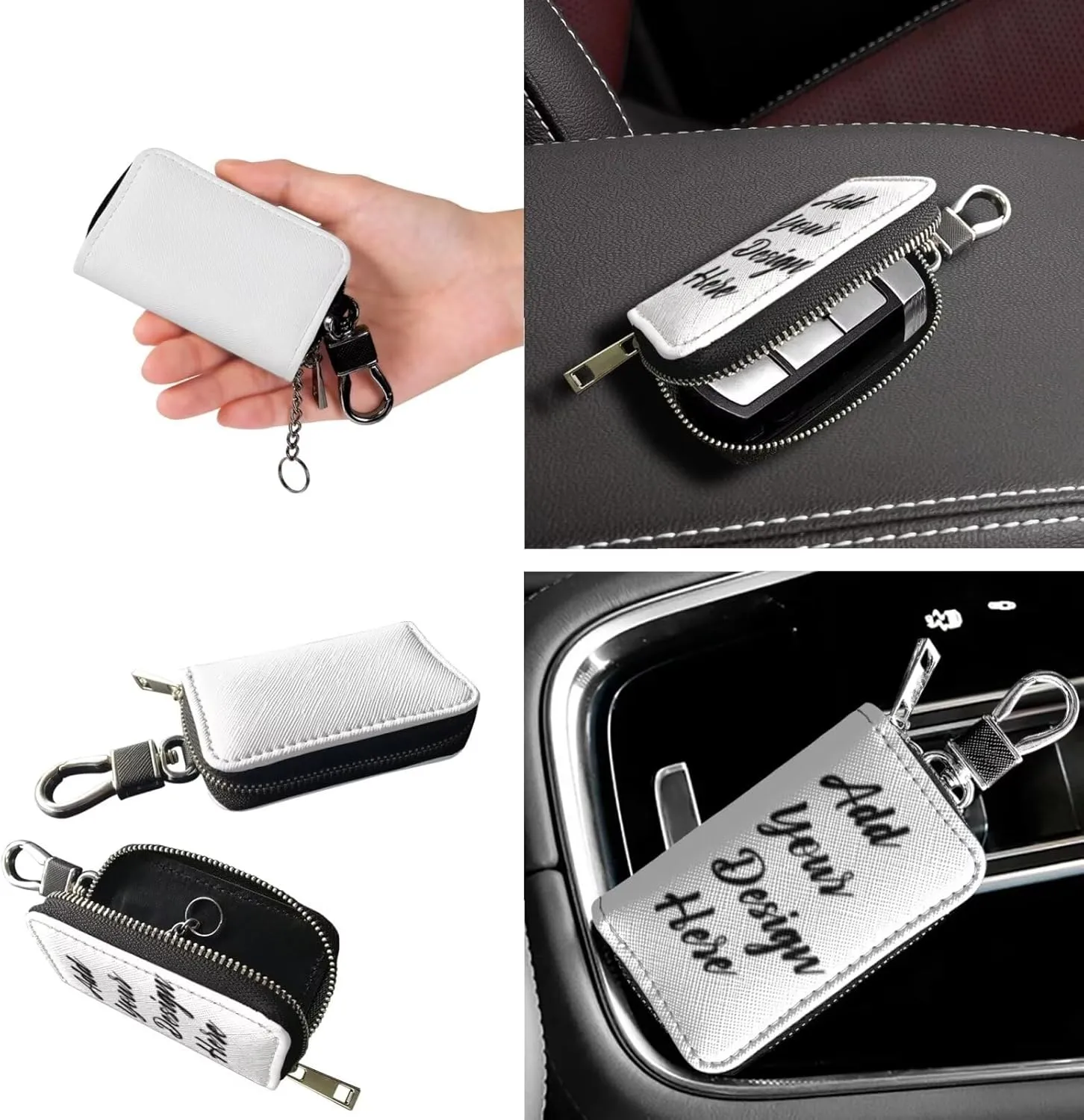 Tote Bags Set 3 Piece Shoulder Bag Saddle Bag Purses for Women Car Key Fob Cover Key Holder