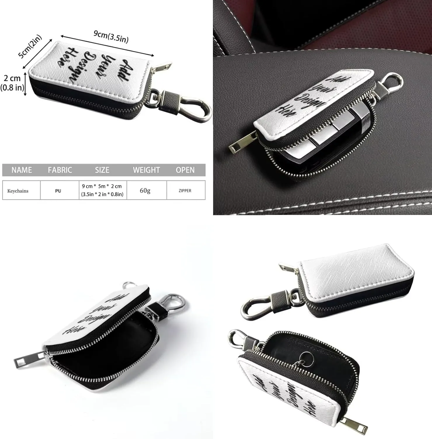 Tote Bags Set 3 Piece Shoulder Bag Saddle Bag Purses for Women Car Key Fob Cover Key Holder