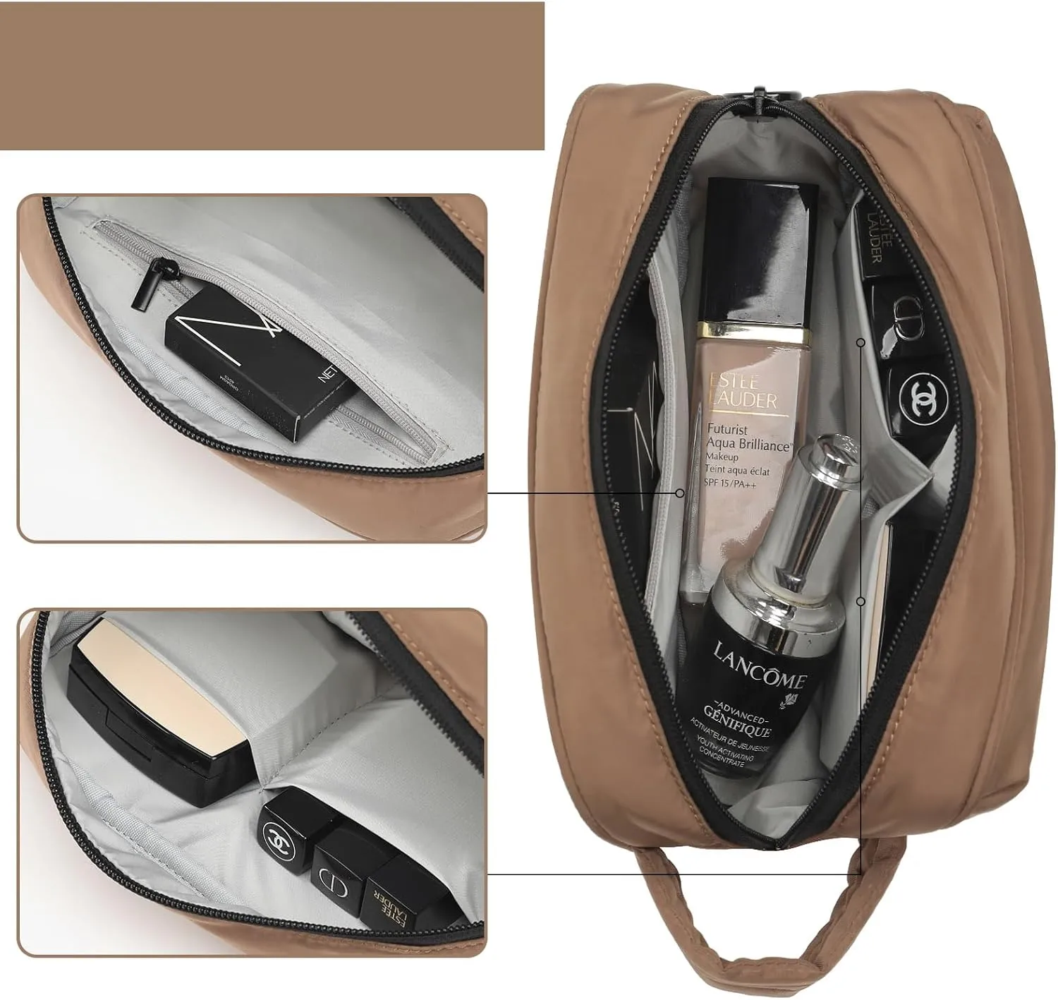 Travel Makeup Bag Cosmetic Bags for Women, Waterproof Portable Pouch Toiletry Bag Make up Organizer Scandihome Series