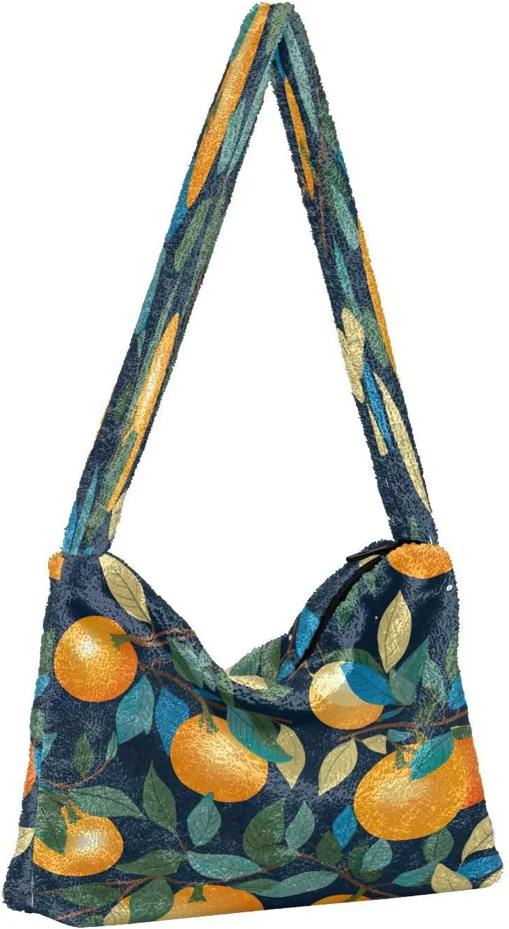 Tropical Leaves on White Women's Shoulder Bag, Long Shoulder Bag, Hand Bag for Ladies