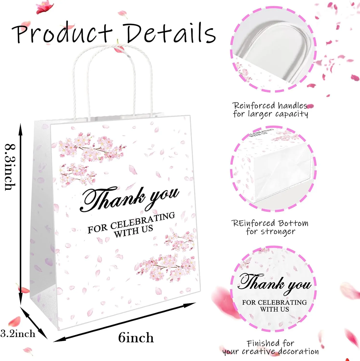 uhearem wedding gift bag, 50Pcs welcome bags for wedding guests, wedding guest gifts favors bags,wedding welcome bag stuffers items (flower)