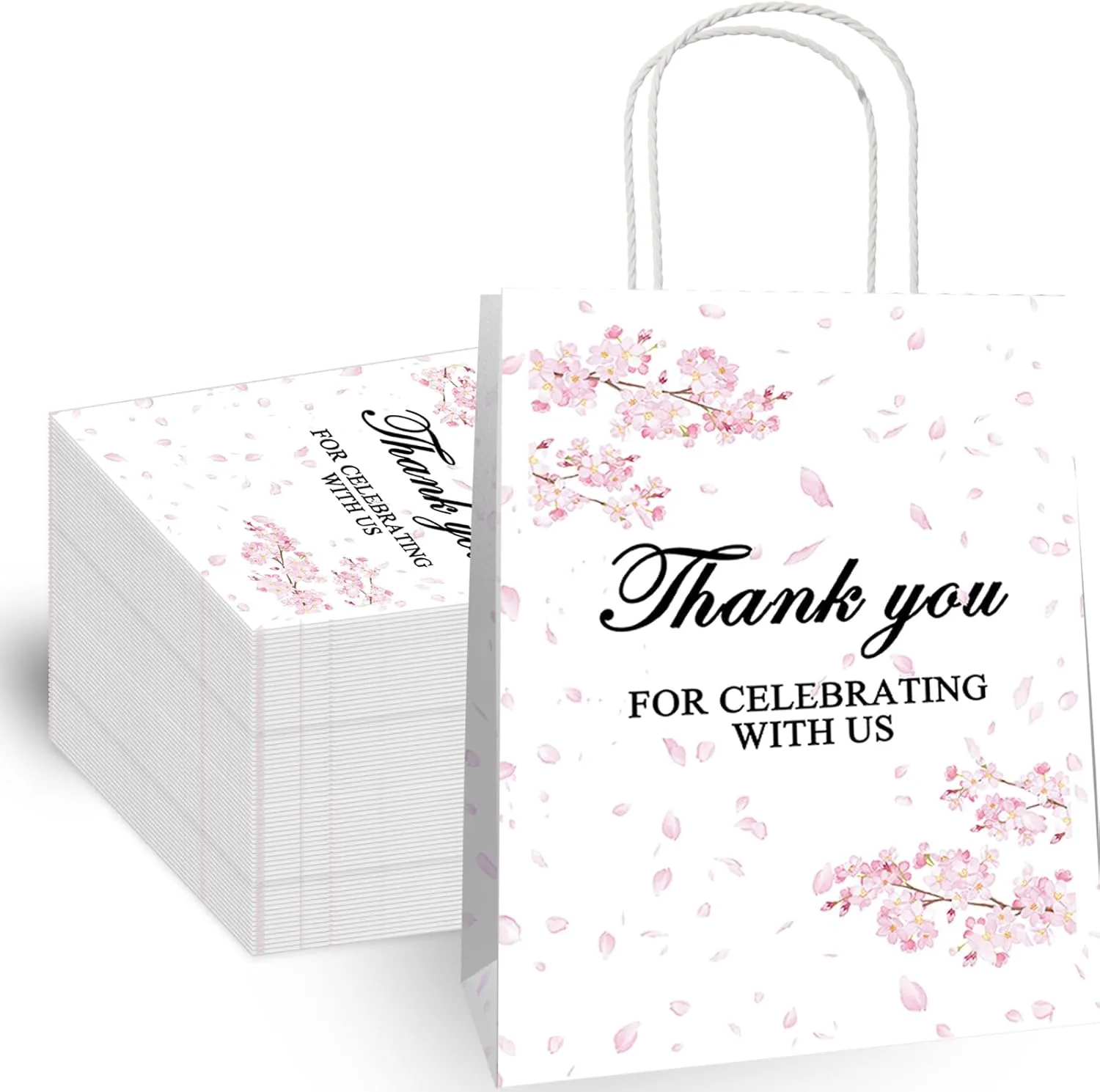 uhearem wedding gift bag, 50Pcs welcome bags for wedding guests, wedding guest gifts favors bags,wedding welcome bag stuffers items (flower)