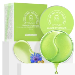 Under Eye Patches Masks - for Eye bags with Collagen and Hyaluronic Acid, Dark Circles,and Fine Lines, puffiness Smoothing Skin Care Treatment for Women and Men, (60 Pcs) Green