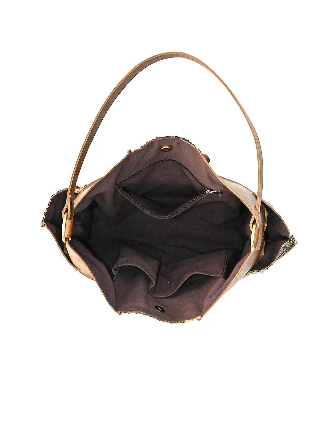VAGATOR - VINTAGE FABRIC & LEATHER PATCHWORK HAND BAG