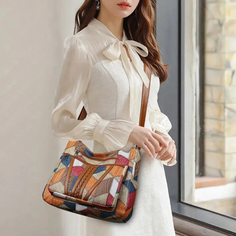Veloria™ Patchwork Casual Tote Bag