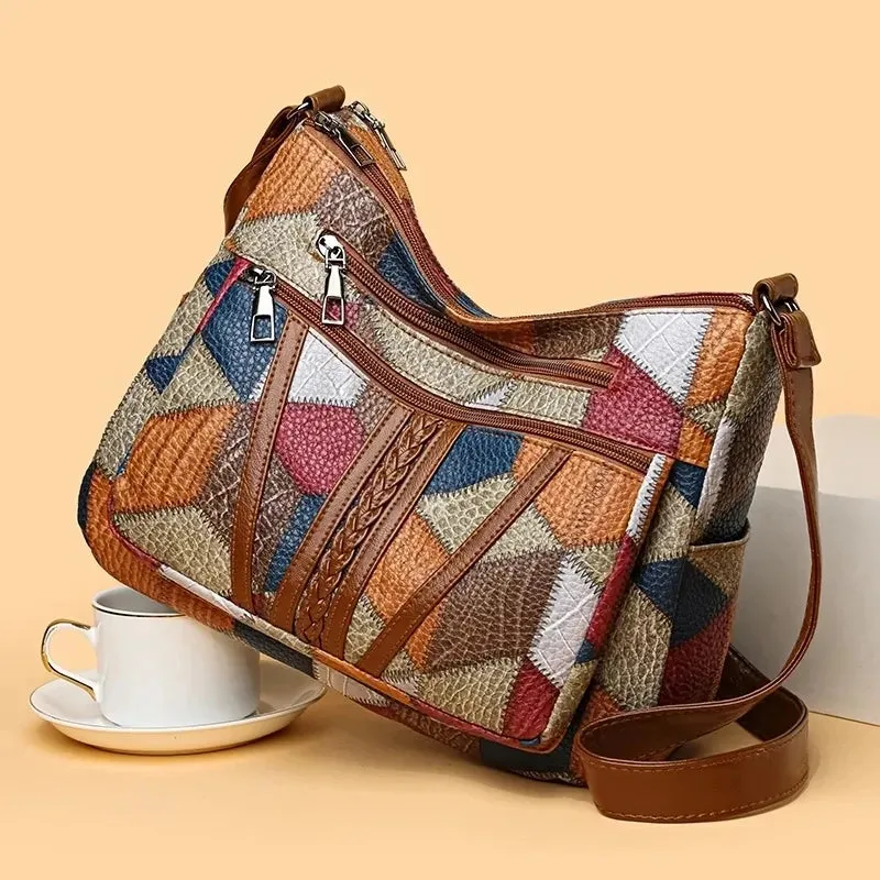 Veloria™ Patchwork Casual Tote Bag