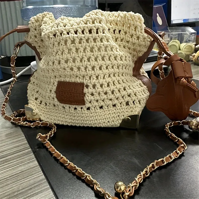 Veloria™ Patchwork Drawstring Cotton Satchel