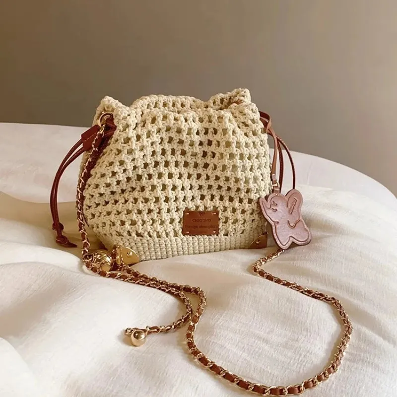 Veloria™ Patchwork Drawstring Cotton Satchel