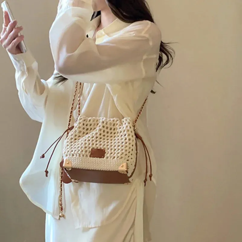 Veloria™ Patchwork Drawstring Cotton Satchel