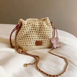 Veloria™ Patchwork Drawstring Cotton Satchel