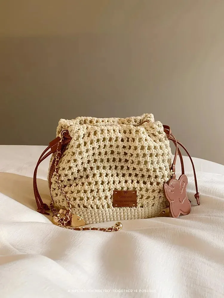 Veloria™ Patchwork Drawstring Cotton Satchel