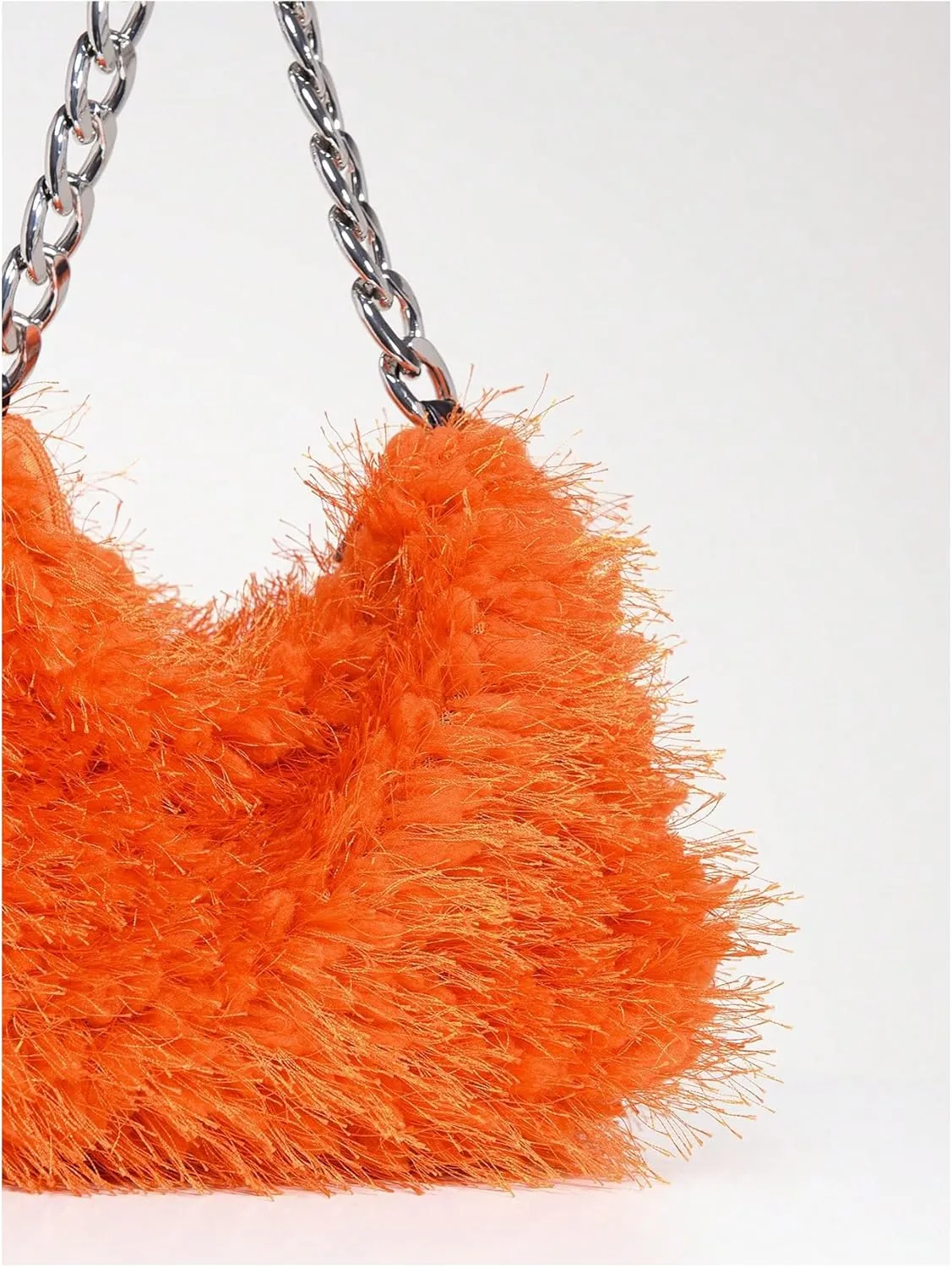 Verdusa Women's Fluffy Faux Fur Underarm Bags Fuzzy Shoulder Bag Plush Purse