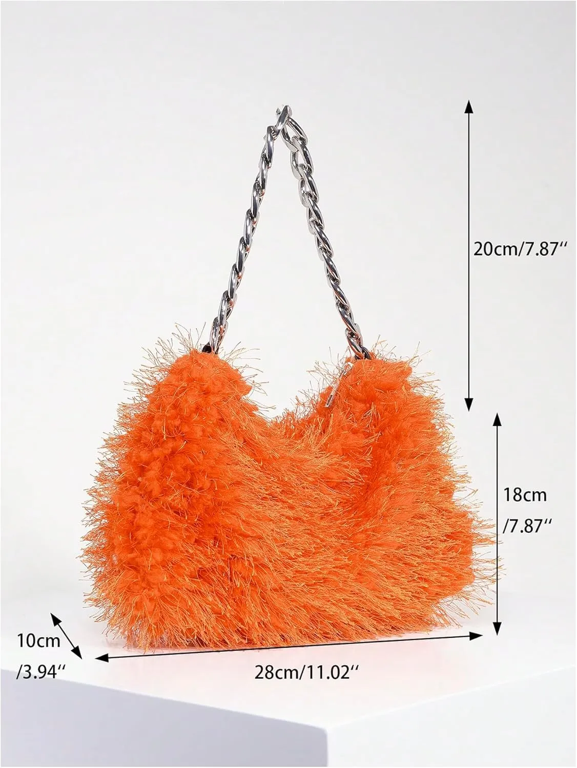 Verdusa Women's Fluffy Faux Fur Underarm Bags Fuzzy Shoulder Bag Plush Purse