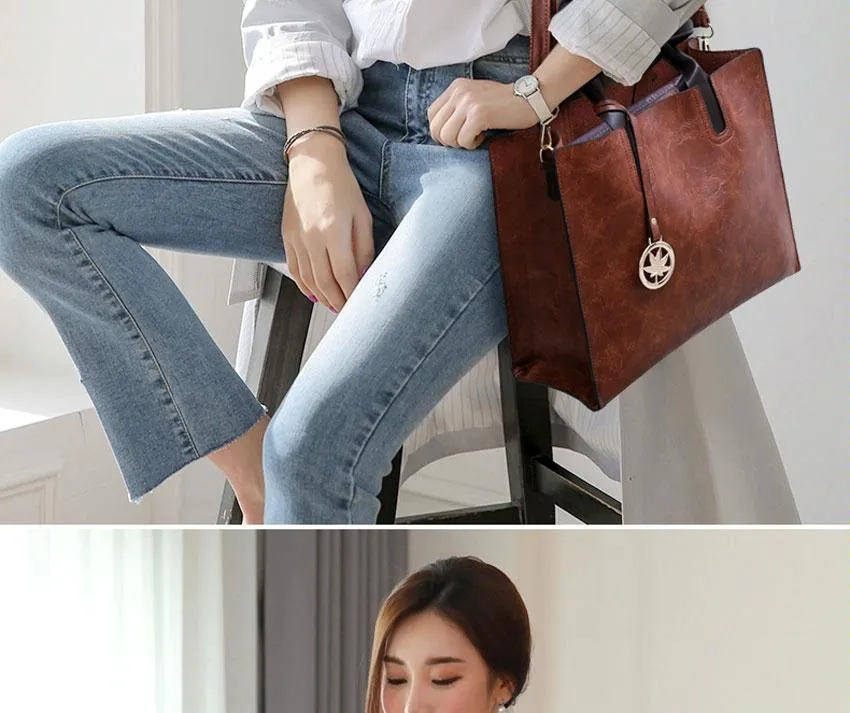 Versatile 3-in-1 Leather - Tote Women Bluetooth-enabled for Red Bag - Anti-slip Design
