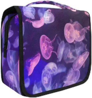 VIKKO Jellyfish Hanging Toiletry Bags Cosmetic Bags Portable Makeup Bags Pouch Cosmetic Travel Cases Wash Gargle Bag Travel Toiletries Bag Organizer for Women Girls Men