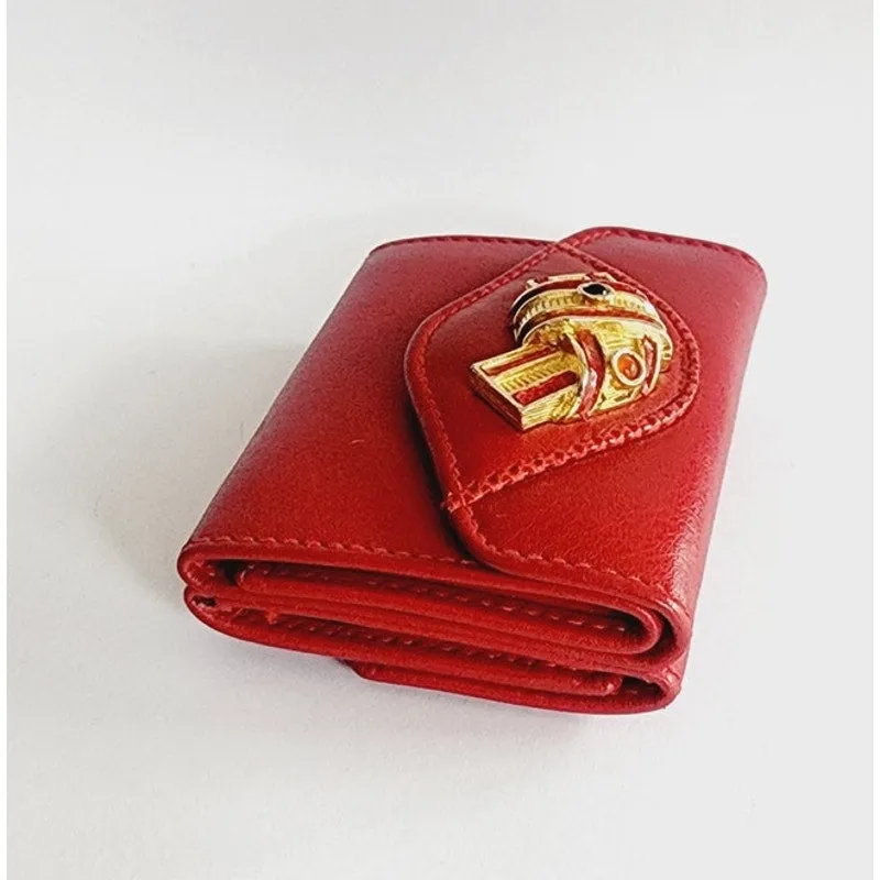 Vintage Judith Leiber Mini Coin Purse Red Leather