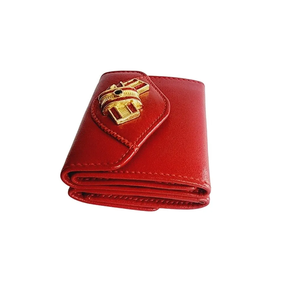 Vintage Judith Leiber Mini Coin Purse Red Leather