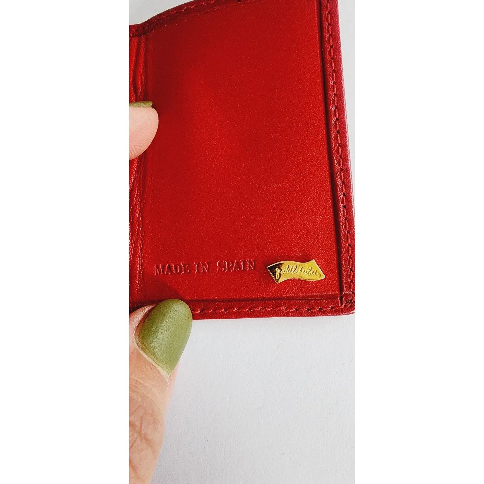 Vintage Judith Leiber Mini Coin Purse Red Leather