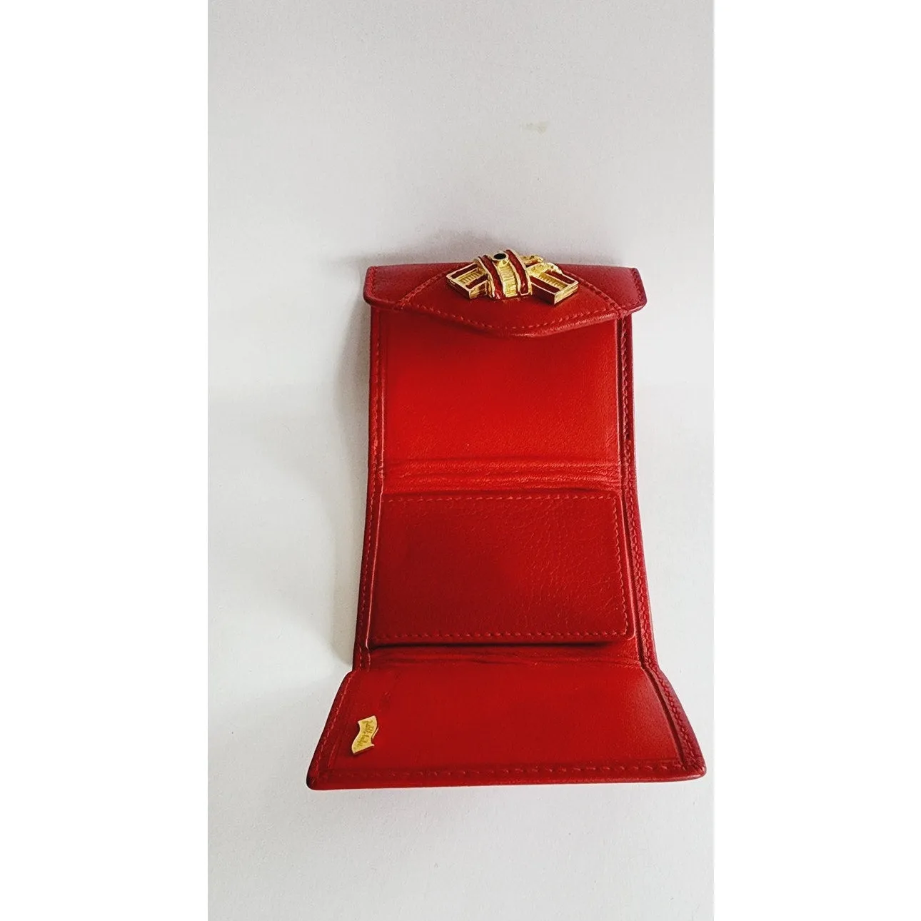 Vintage Judith Leiber Mini Coin Purse Red Leather