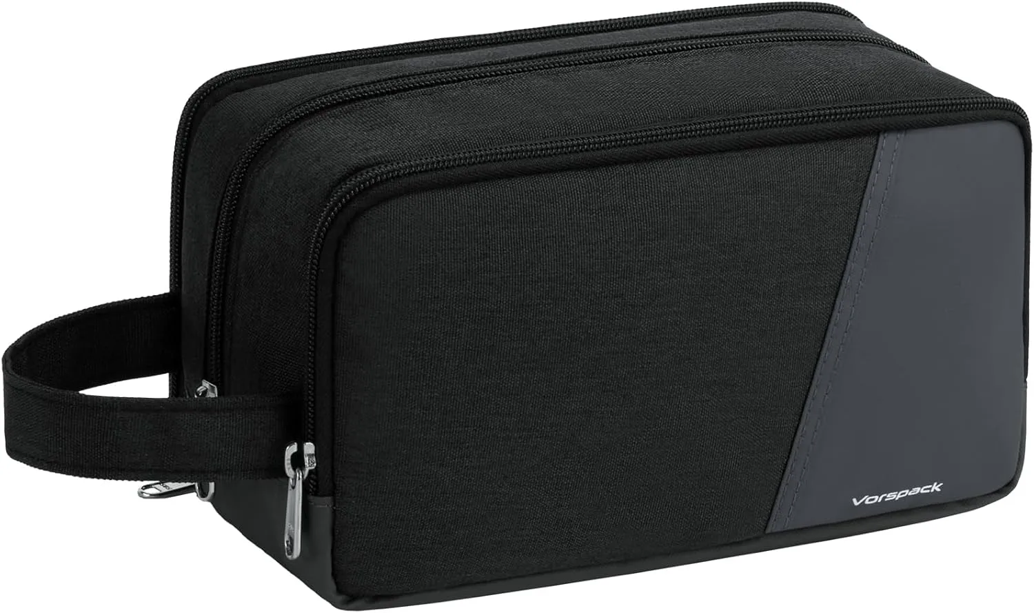 Vorspack Travel Toiletry Bag - Large Toiletry Bag for Men Water Resistant Skincare Bag Dopp Kit for Bathroom Toiletries Accessories Gifts - Black