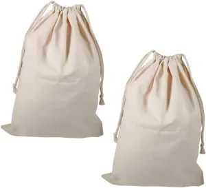 VOSAREA 2Pcs Drawstring Laundry Bags for Travel and Home Use Practical Clothes Organizer for Washing Outing and Laundry Protection Beige