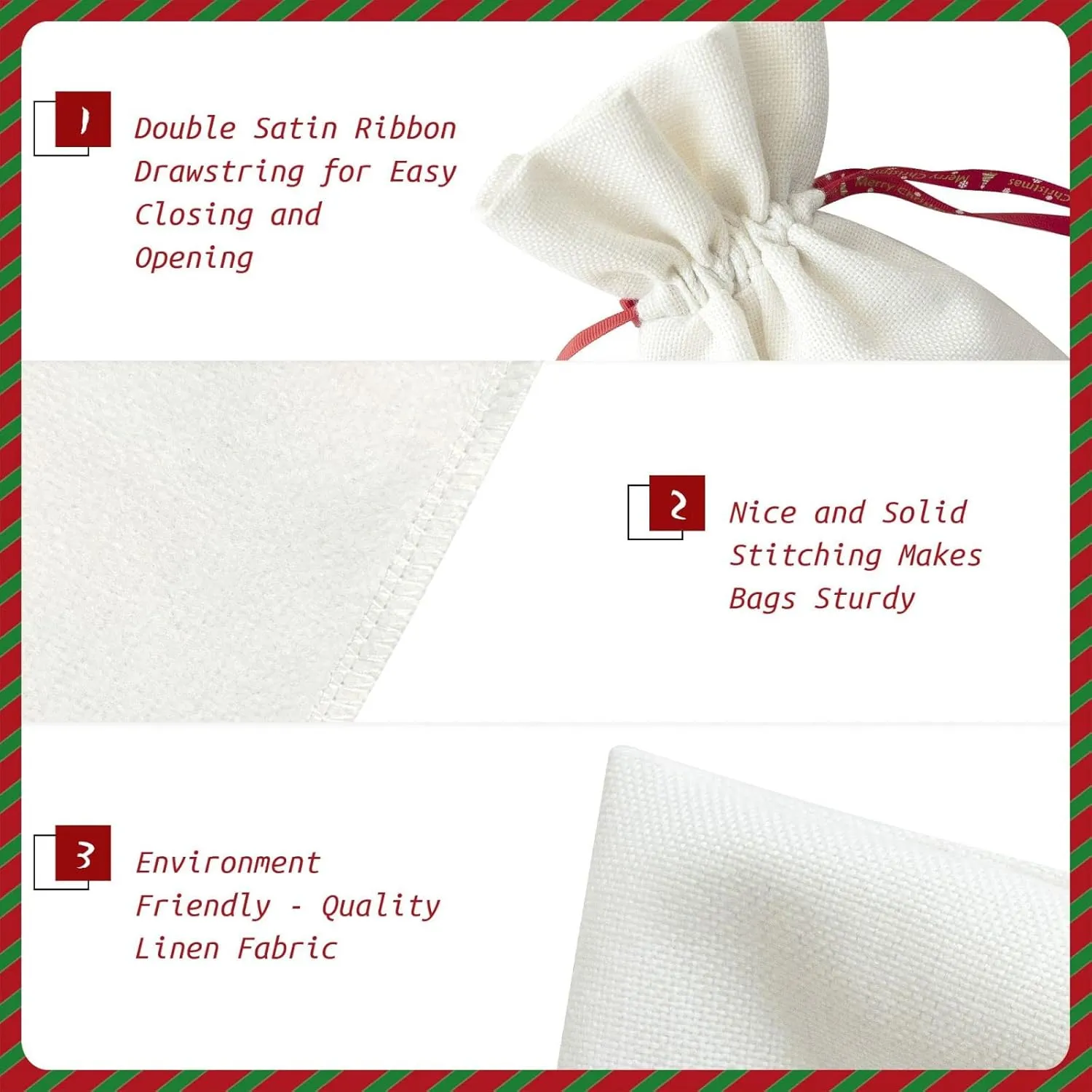 Vuoongt Rural Honey Bees Flowers Print Christmas Gift Bags Reusable Halloween Candy Bags With Tags Drawstring Closure