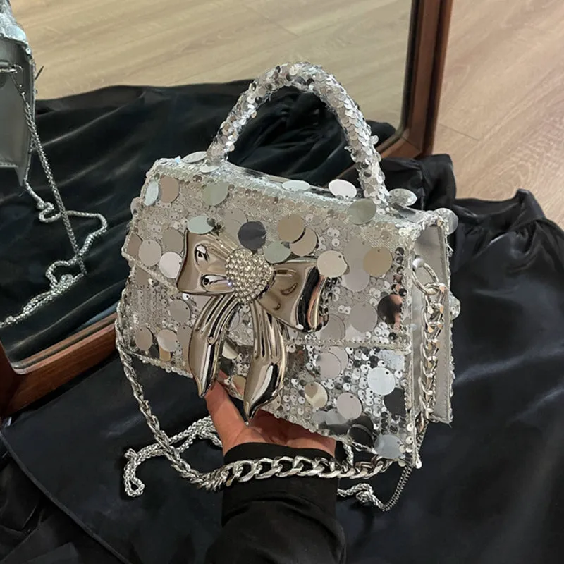 Waterproof Bow With Elegant Bags Celebrities Sequins Great price Solid