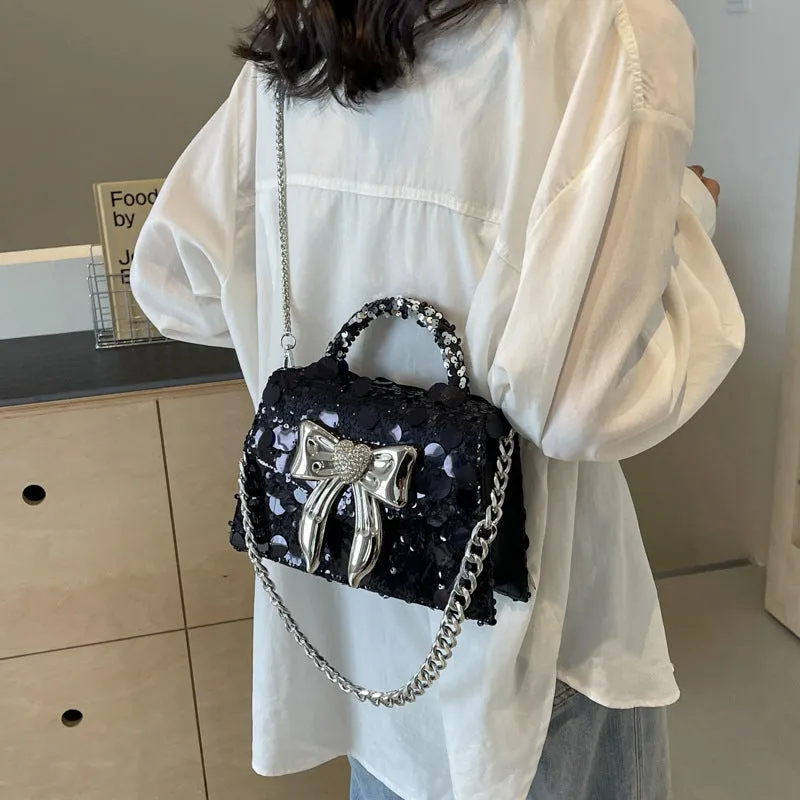 Waterproof Bow With Elegant Bags Celebrities Sequins Great price Solid