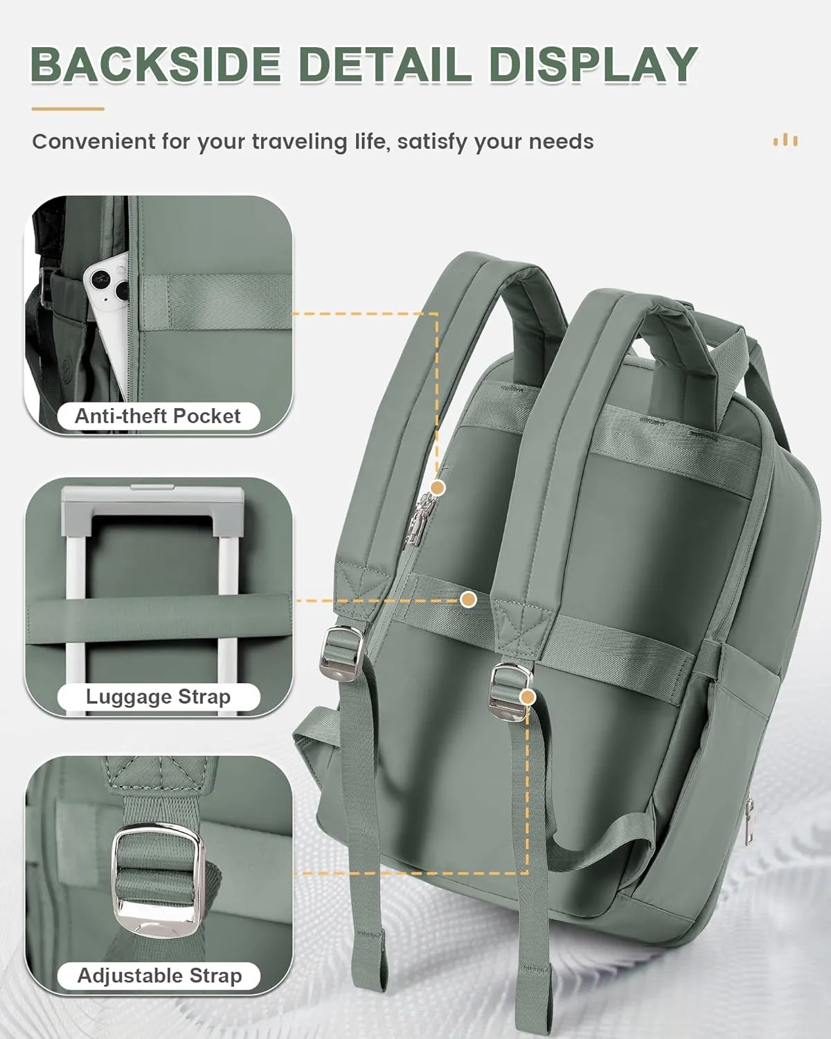 wepadre Small Travel Backpack Carry on Flight Approved Personal Item Travel Bag Carry on Backpack for Women Work Laptop Backpack for Traveling Personal Bags for Airplanes Mochila De Viaje
