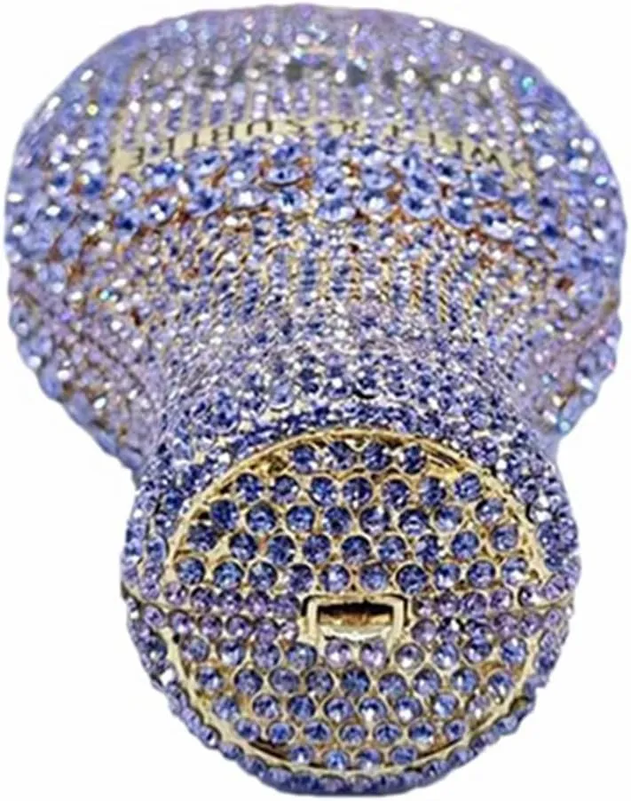 Women Champagne Bottle Rhinestone Clutch Unique Evening Bag Crystal Dinner Handbag Bride Purse for Party Cocktail