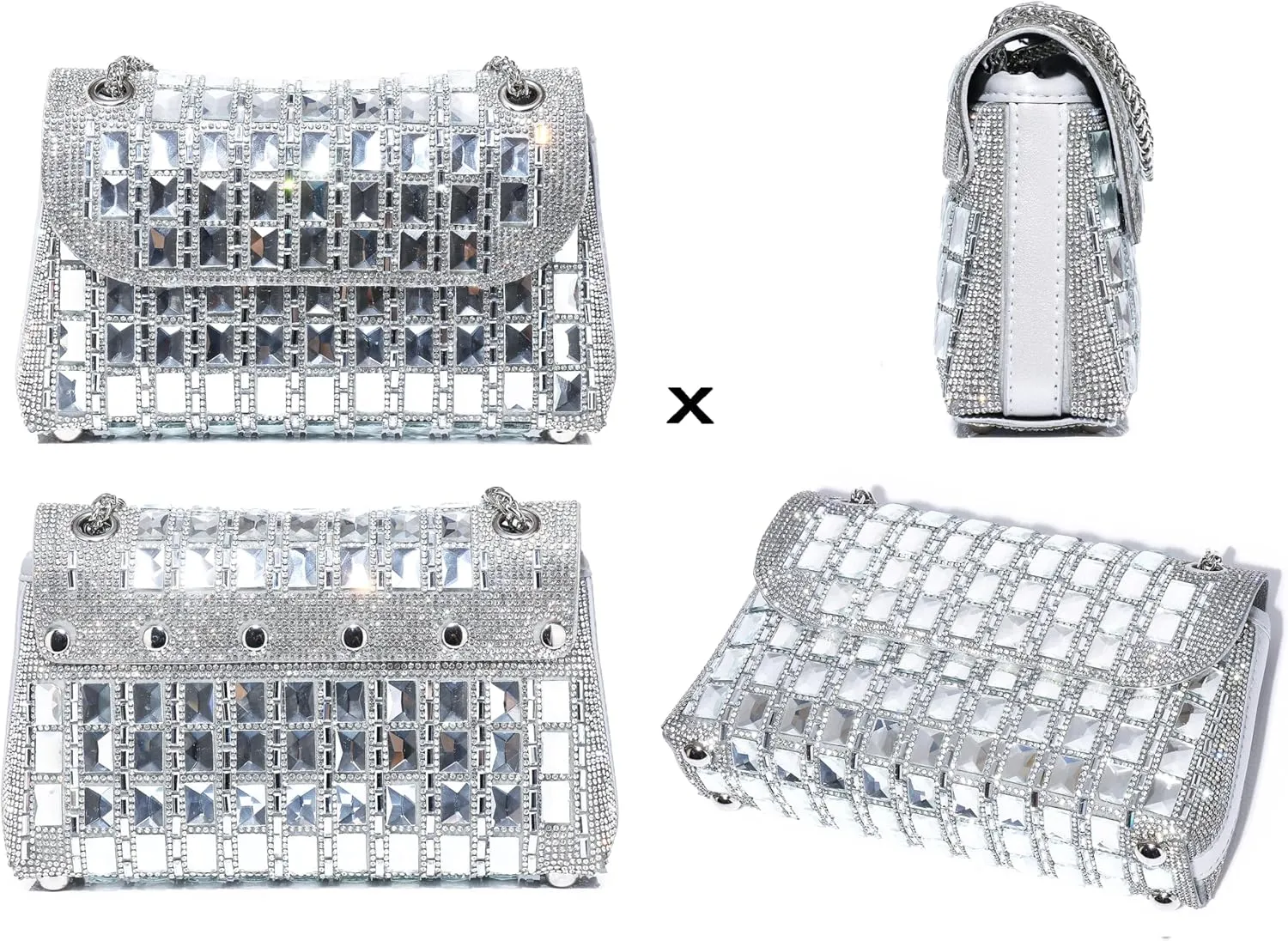 Women Lady Girl Bride Rhinestone Shoulder Bags For Prom Cocktail Party Wedding Engagement