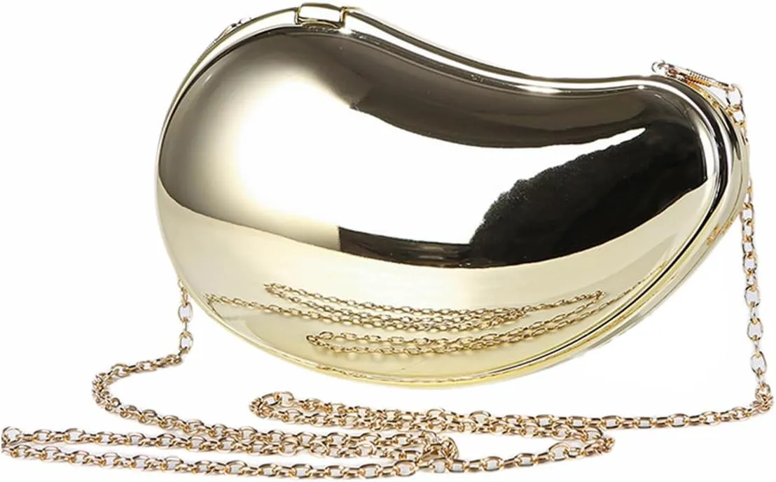 Women Sparkly Acrylic Clutch Unique Shape Metallic Handbag Fancy Evening Bags for Party Prom