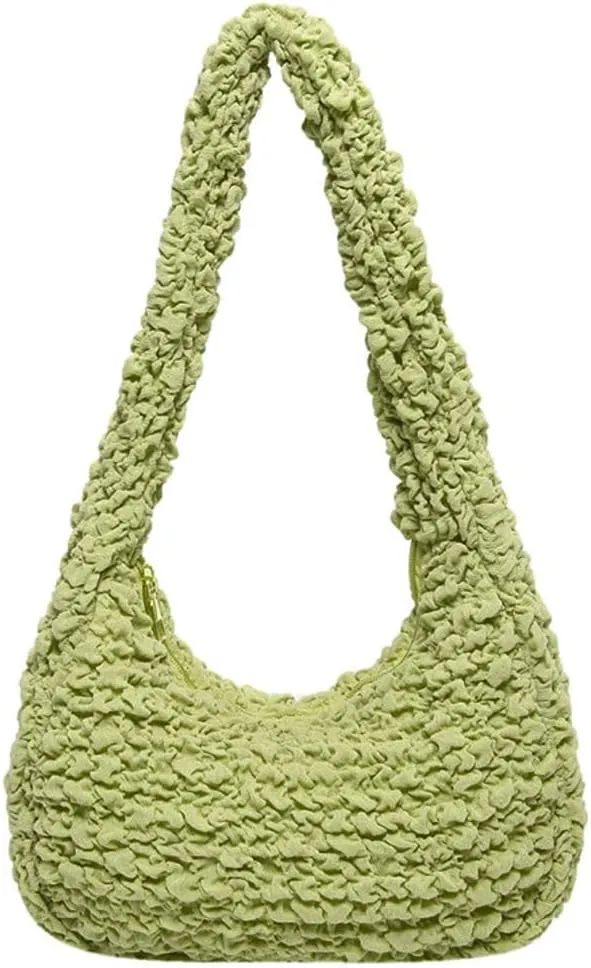 Womens Casual Cloud Shoulder Bag Large Dumpling Tote Purse Pleated Handbag Fluffy Top Handle Satchel Designed