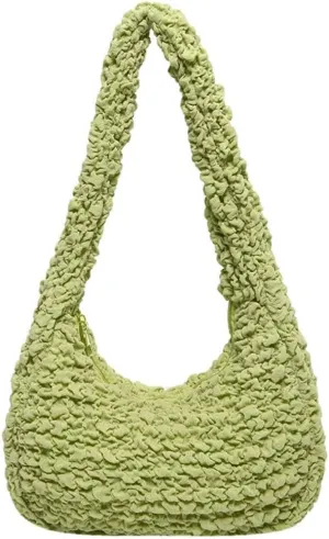 Womens Casual Cloud Shoulder Bag Large Dumpling Tote Purse Pleated Handbag Fluffy Top Handle Satchel Designed
