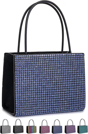 Women's Evening Handbags Women Tote Top Handle Purse Shoulder Satchel Bags Sparkly Rhinestone Evening Clutch Purse Formal