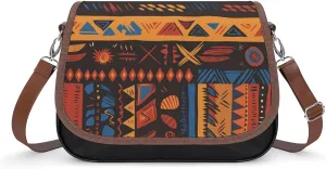 Women's Handbag African Pattern Ethnic And Tribal Motifs Satchel Bag Leather Crossbody Bag Waterproof Messenger Bag