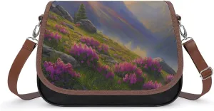 Women's Handbag Sunrise Carpathian Mountain Landscape Satchel Bag Leather Crossbody Bag Waterproof Messenger Bag