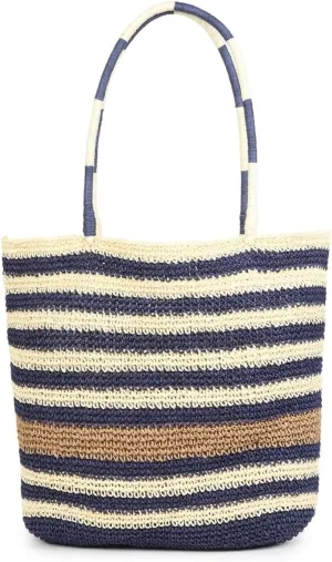 Women's Handmade Cotton Tote Bag – Bohemian Shoulder Bag, Spacious Hand-Crochet Vintage Knitted Shopping Bag