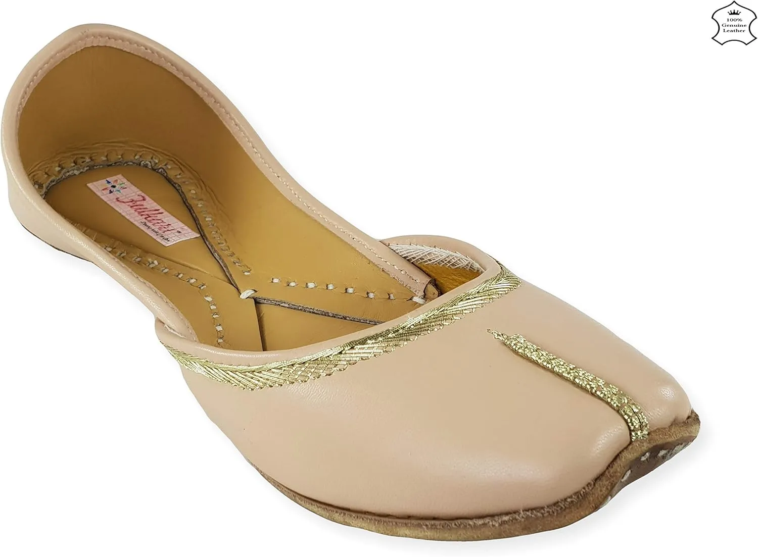 Women's Nappa Soft Genuine Leather Juttis | Bite and Pinch Free Jutis | Punjabi Jutti For Ladies | Casual Flat Stylish Mojari | Ethnic Flats For Girls |