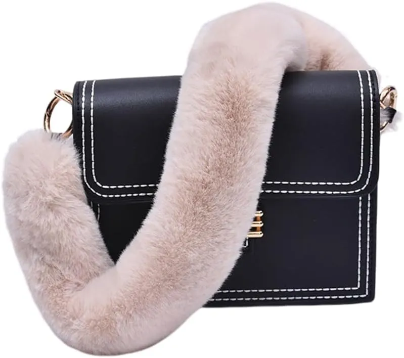 Womens Purse Bag Strap Zcargel 40Cm/60Cm/120Cm Furry Handle Strap Replacement Shoulder Strap for Handbags/Shoulder Bags