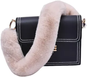Womens Purse Bag Strap Zcargel 40Cm/60Cm/120Cm Furry Handle Strap Replacement Shoulder Strap for Handbags/Shoulder Bags