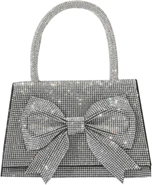 Womens Rhinestone Bow Clutch Purse Sparkling Evening Bag Crystal Clasp Tote Handbags for Formal Prom Party Wedding