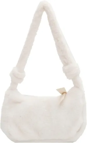 Women's Shoulder Bags Plush Shoulder Bag Fluffy Bags， Women Tote Bag Fluffy White Furry Purse Handbag