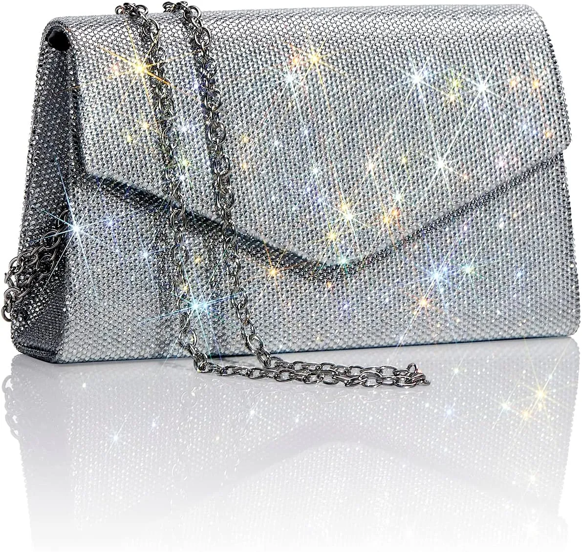 Women's Sparkly Evening Bags Glitter Rhinestone Clutch Purse for Party Prom Wedding