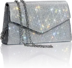 Women's Sparkly Evening Bags Glitter Rhinestone Clutch Purse for Party Prom Wedding